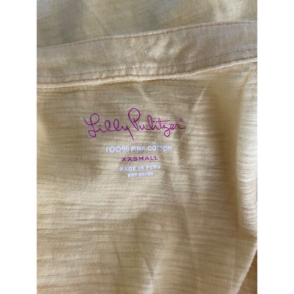 Lilly Pulitzer Size XX-Small Sleeveless Knit V-Neck Blouse Yellow - Picture 2 of 2
